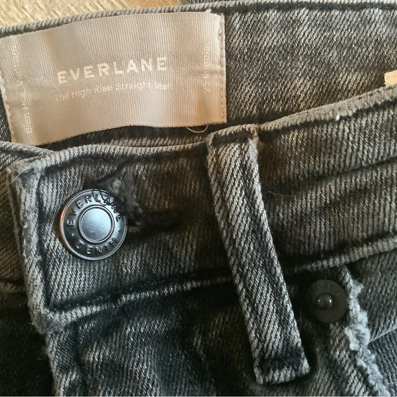 Everlane High Rise Straight Ankle Jeans Charcoal S 25 - Picture 5 of 6